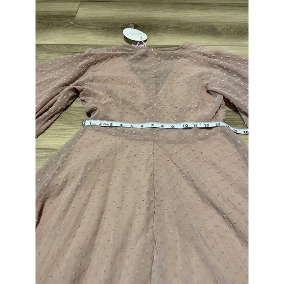 NWT boohoo Long Sleeve‎ MIDI SMOCK DRESS US Size 6 Color Blush - Picture 4 of 5